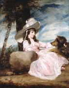 Sir Joshua Reynolds Portrait of Miss Anna Ward with Her Dog oil on canvas